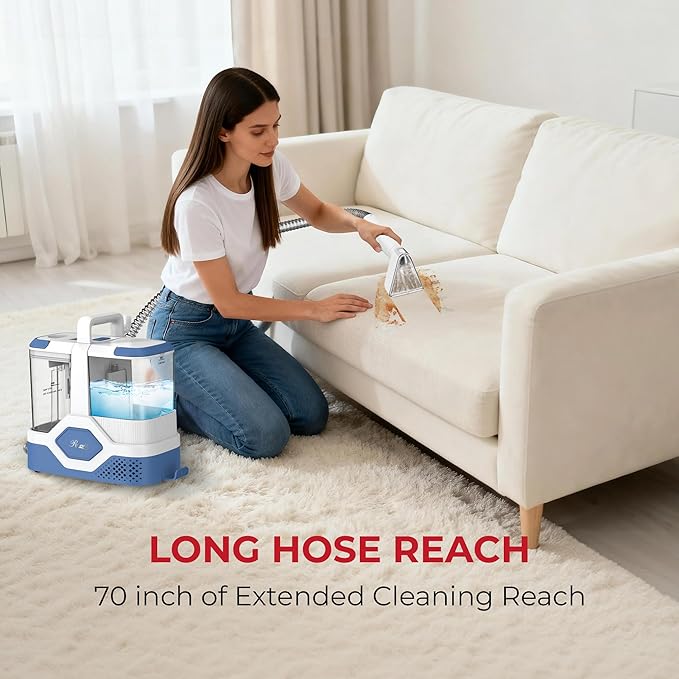 Rosewill Multi-Purpose Portable Carpet and Upholstery Cleaner Powerful Suction 18 KPa Spot Cleaner 600W Motor Car and Auto Detailer Stain/Spot Remover Versatile Use: Carpet Sofa Pet Hair