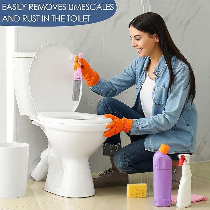36 Pack Pumice Stone Toilet Bowl Cleaner with Handle Pumice Stone for Cleaning Toilets Stove Bathtubs Grills Swimming Pools Sinks Pumice Stone Stick Powerfully Cleans Hard Water Rings
