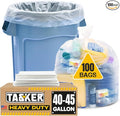 45 Gallon Trash Bags Heavy Duty (Huge 100 Bags w/Ties) Clear Recycling Extra Large Trash Bag Liners. 40 Gallon 42 Gallon 44 Gallon 45 Gallon 31 Gallon 32 Gallon 39 Gallon Clear Trash Can Liners