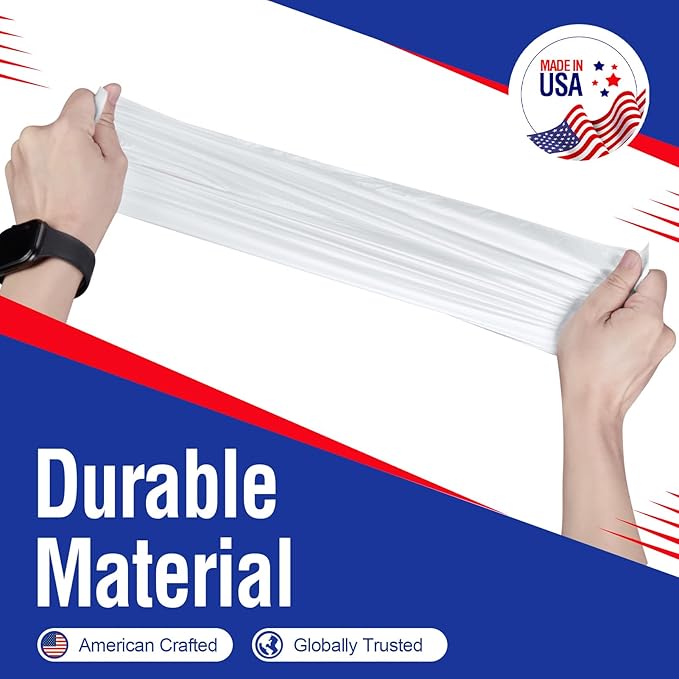 Delxo 30-33 Gallon Clear Trash Bags 250 Count – Medium Duty Garbage Bags Thick Durable &amp Puncture-Resistant Plastic Perforated Design– Made in USA for Kitchen Yard Office &amp Party