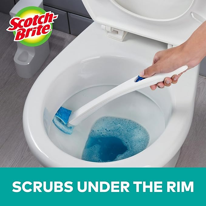 Scotch-Brite Disposable Toilet Scrubber Refill Pads for Toilet Cleaning System | Removes Rust &amp Hard Water Stains | 30 Disposable Refills