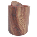 Garneck Elegant Wood Grain Pedal Trash Can Swing Lid Kitchen Garbage Can Bathroom Waste Basket Imitated Wood Pail
