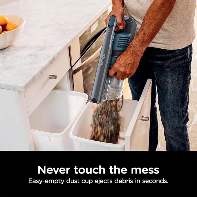 Shark Pet Pro Cordless Lightweight Stick Vacuum Cleaner Self Cleaning Brushroll 40 Min Runtime Removable Handheld XL Dust Cup Teal/Grey (Renewed)