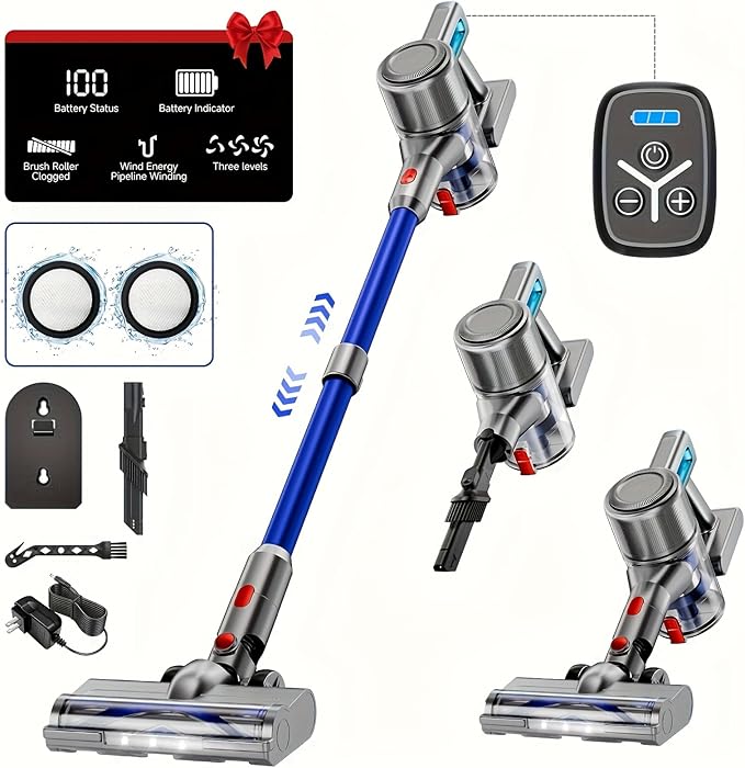 KIKETECH Cordless Vacuum Cleaner for Home Lightweight Vacuum for Pet Hair/Carpet/Floor N507