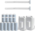 Disposable Toilet Brush Cleaning System 2pcs Wands with 104pcs Replacement HeadsStick for Toilet CleaningWands with Refills PadsWall Mounted Toliet Wand for BathroomToilet Brush and Holder