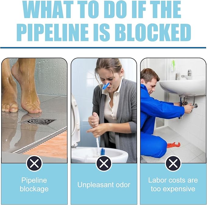 Drain Unclogging Cleaner - Pipe Dissolving Solution For Toilet Kitchen &amp Sink Clear Blockages &amp Debris Safely(20PCS)