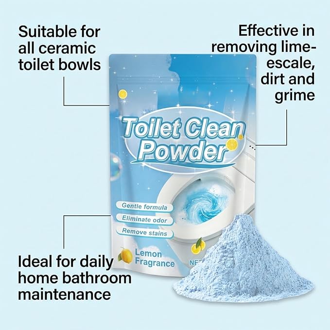 Household Toilet Cleaner Powder Easy To Use Easily Dissolves Stains.(3pcs)