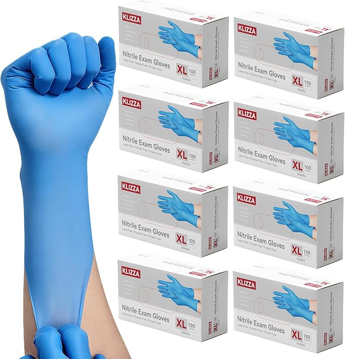 Blue Nitrile Gloves Disposable Latex &amp Powder Free Safe Gloves for Food Cooking Kitchen Cleaning Healthcare Salons