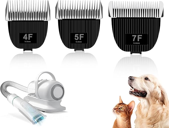 Size 4F/5F/7F/Replacement Blade for nebot P1 Pro Pet Grooming Kit &amp VacuumCut Length 3/8(9.5mm) to 1/4”(6.3mm) to 1/8(3.2mm)Made of Ceramic Blade &amp Stainless Steel Blade3 Pack