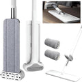 Person's Self-Washing Flat Mop - 360° Rotatable Flat Cleaning Mop Self Wringing for Wet &amp Dry Use Hands-Free Microfiber for Floor/Hardwood Cleaning 12027(with 2 Mop Pads)