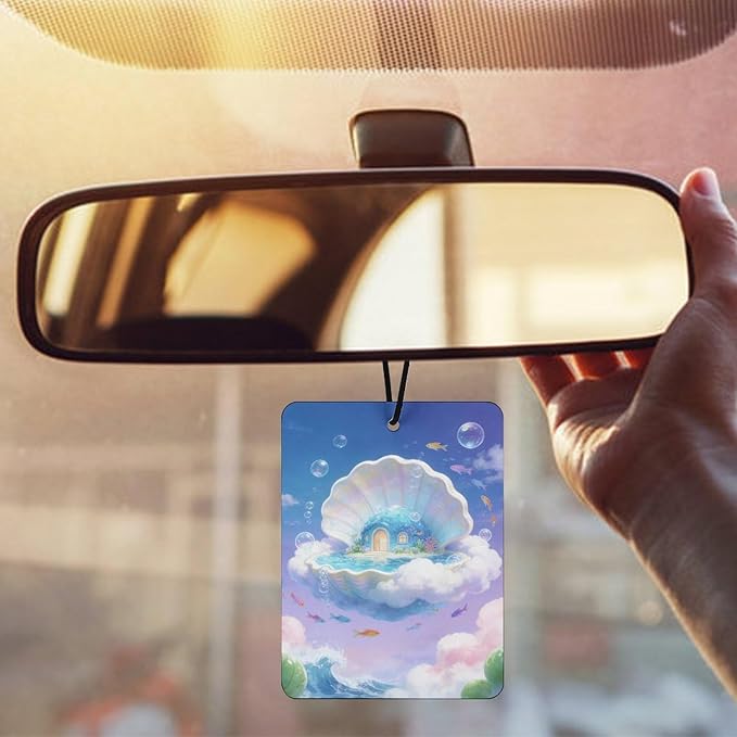 5PCS Car Air Freshener Hanging Personalized Double Sided Underwater Dwelling Car Fresheners Long Lasting New Cars Scents Cute Automotive Freshies for Closets Drawers (tea)