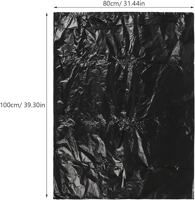 Alipis 25pcs Black Thick Plastic Trash Bags 80x100cm 2.5mil Bathroom Garbage Can Liners for Home Office Bedroom Wastebasket Disposal