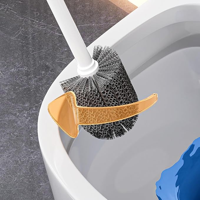 Multi-Functional Bathroom Cleaning Kit with 2 Bristle Brushes &amp 1 Rubber Scrubber Modern Home Toilet Cleaner for Bathrooms(B)