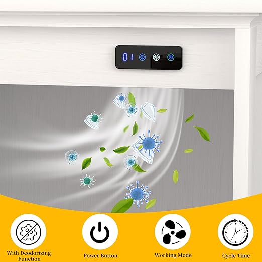 Tilt Out Trash Can Cabinet Wooden Trash Cabinet with Deodorising Function 20 Gallons Freestanding Dog-Proof Garbage Bin Cabinet for Home Laundry Room Kitchen and Living Room White Finish