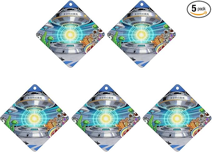 5PCS Car Air Freshener Hanging Personalized Double Sided UFO Base Car Fresheners Long Lasting New Cars Scents Cute Automotive Freshies for Closets Drawers (tea)