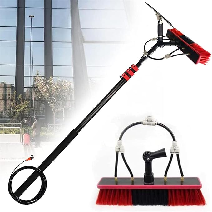 Cleaning Brush Water Fed Pole Kit Water Fed Brush W/SqueegeeWindow Cleaning Pole Water Fed Pole Kit Cleaning Tool for Window Glass Solar Panel (Color : 24Ft/7.2M)