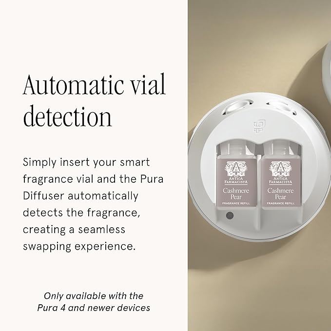 Pura &amp Antica Farmacista Home Scent Refill - Smart Home Air Diffuser Fragrance - Provides Hours of Luxury Fragrance - Household Essential - Clean &amp Safe Diffuser - Single Refill Cashmere Pear