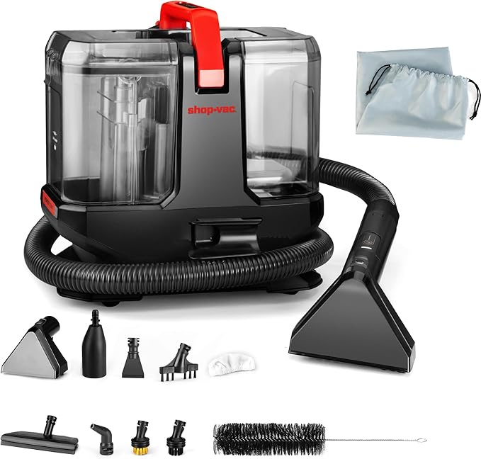 Shop-Vac Portable Carpet Cleaner Machine with 212℉ Steam &amp Heating System 4 Cleaning Modes Upholstery Cleaner with Versatile Tools for Car Rug Couch Bathroom Kitchen Messes 5430270