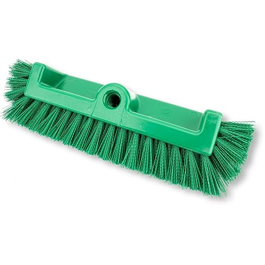 SPARTA Multi-Level Tile Scrub Brush 12 Wide Brush Head Heavy-Duty Tile Cleaning Brush with End Bristles for Commercial Tiles Tubs and Floor Plastic 12 Inches Green
