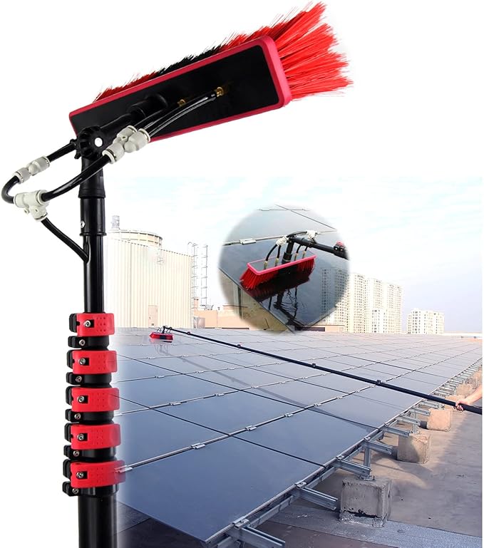 Window Cleaning Brush Equipment Window Cleaning Pole Water/Hose Fed Pole Photovoltaic and Solar Panels Cleaner Kit10.8M/36FT