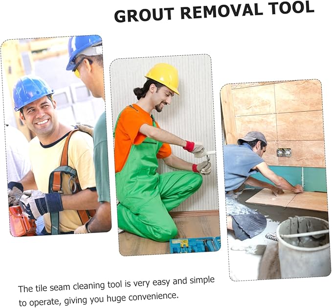 jojofuny 2pcs Professional Grout Removal Tool Caulking Remover Grout Cleaner Scraper Tile Joint Cleaner