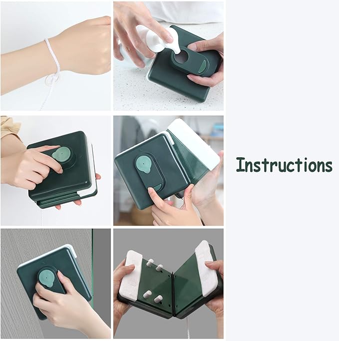 Magnetic Window Cleaner Double-Side Magnetic Glass Cleaner Wipe The Glass Artifact Household Double-Sided WipeHigh-Rise Window Cleaning Artifact Glass Cleaning Wiper Cleaning Tool