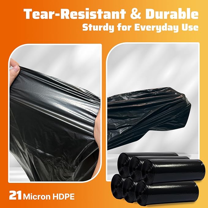 55-60 Gallon Trash Bags 120 Count 21 Micron HDPE Durable &amp Tear-Resistant Trash Can Liners Suitable for 55-60 Gallon Trash Can Garbage Bags for Packing Leaves Kitchen Waste &amp Household Wa