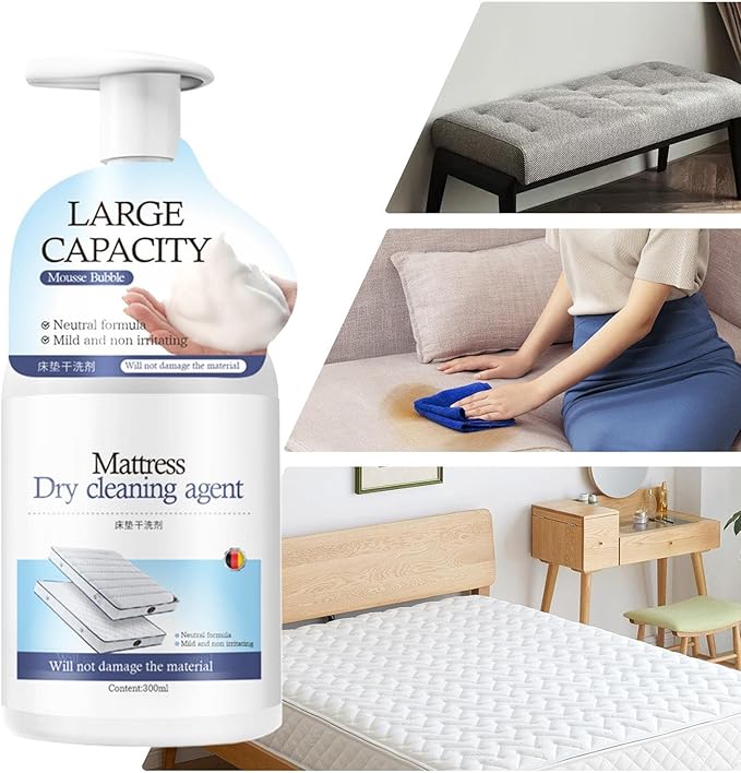 Mattress Stain Remover 300ml Plant-Based Quick-Drying Spray for Sofa Bed Carpet Couch Rug Upholstery Fabric Furniture Laundry Cleaning