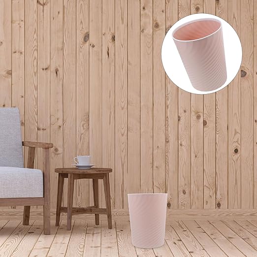 Practical Small Trash Can Wastebasket for Bathroom Kitchen Office Living Compact No Lid Garbage Bin in Pink Smooth Interior Easy to Clean Stylish Home and Workspace Organizer