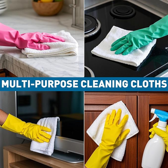 White Microfiber Cleaning Cloths Bulk-400 Pack Microfiber Towels Bulk Towels for Cars Cleaning Rags White (12x12 inches)