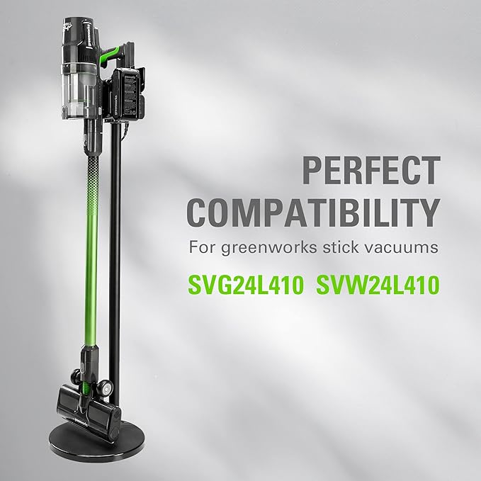 Greenworks Stick Vacuum Foldable Stand for Charger (Black) Works with Greenworks 24V Stick Vacuums (SVW24L411 SVG24L411 ‎SVW24L410 ‎SVG24L410)