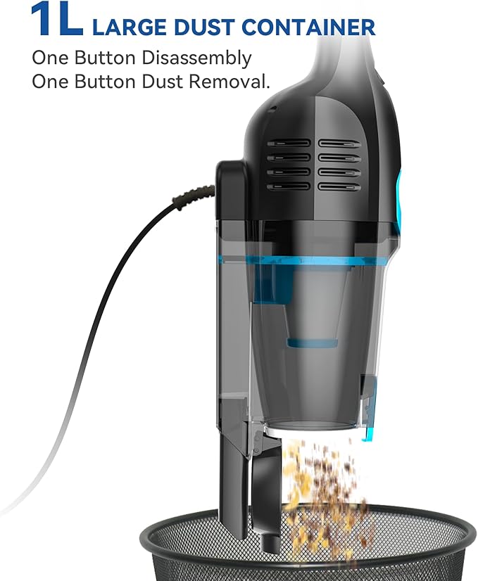 Vazone R6X Corded Stick Vacuum Cleaners for Home 20Kpa Powerful Suction Stick Vacuum with 16Ft Cord 2 in 1 Lightweight Handheld Vacuum Cleaner for Hardwood Floor Pet Hair (Navy)