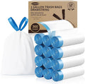 Small Trash Bags 1 Gallon 360 Count -1.2 Mil Drawstring Mini Garbage Bags White Plastic Trash Can Liners for Bathroom Accessories 4 Liter Bedroom Dorm Room Essentials Office
