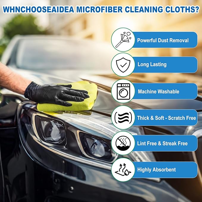 Microfiber Cleaning Cloths – 50 Pack 15x15 Ultra Soft Lint-Free Quick-Dry Towels for Cleaning Car Home Kitchen &amp Garage – Reusable Microfiber Rags