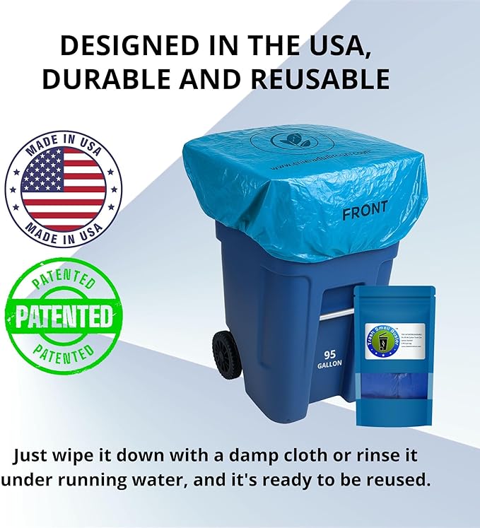 Trash Can Smell Eliminator Cover Odor Eliminating Bag Lemon Scented Durable Chemical Free 95 Gallon 3 Pack