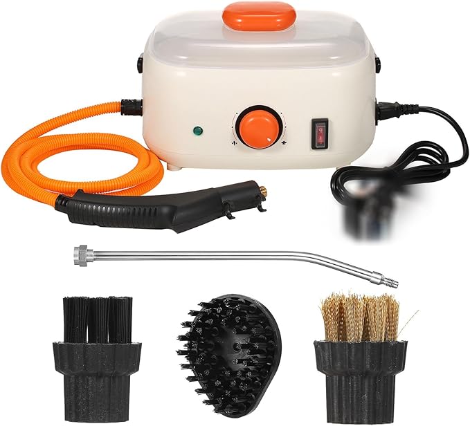 High Temperature and High Pressure Steam Cleaner Automatic Water Absorption Handheld Steam Machine for Interior Decoration Car Kitchen CarpetOff-White