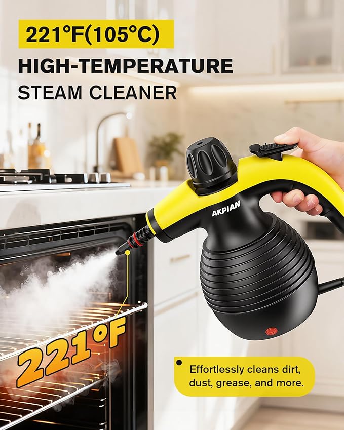 Handheld Steam Cleaner Steamer for Cleaning Multipurpose Portable Steam Cleaners for Home Use with Safety Lock and 10 Accessory Kit to Remove Grime Grease and More Save Time and Effort