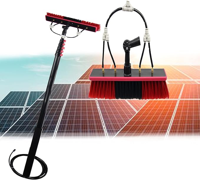Photovoltaic Solar Panels and Window Cleaning PoleWindow Cleaner KitWater/Hose Fed PoleWindow Cleaning Brush Equipment5.4M/18FT