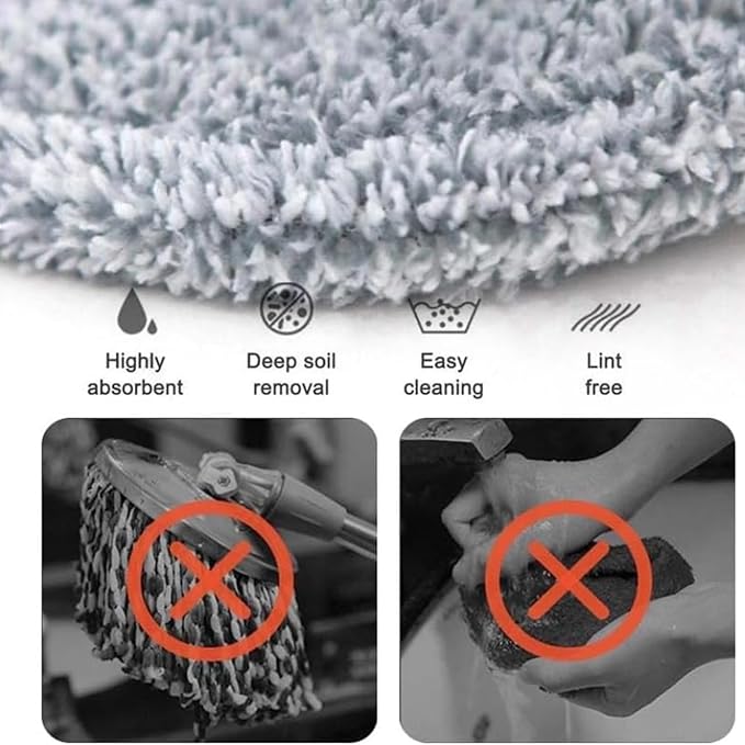 Spin Mop Set Self Wringing 360° Rotating Square Mop Head with Self Separation Dirty and Clean for Hardwood Tile Marble Floors