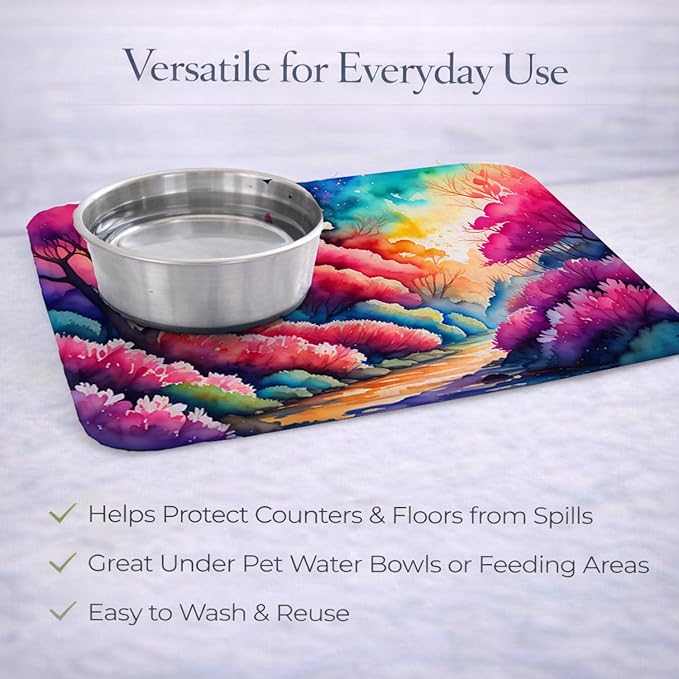 Caroline's Treasures DAC1409DDM Azaleas in Color Dish Drying Mat Absorbent Dish Drying Mat Pad for Kitchen Counter Dish Drainer Mat for Countertop 14 x 21 Multicolor