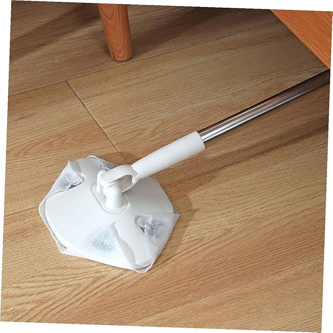 Rotating Dust Mop and Dry Facial Cleansing Cloth Set Triangle Shape Dust Mop for Hardwood Floor Cleaning for Home Use