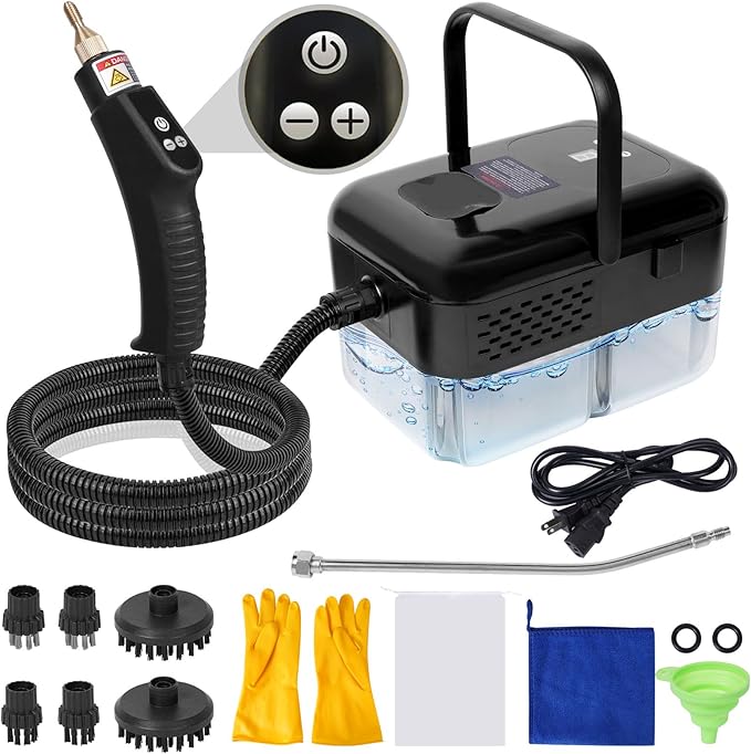 15 in 1 Handheld Steam Cleaner with Handle Button Control 2500W High Pressure Steamer for Cleaning Car Multi-Purpose Portable Steam Cleaner for Home Car Upholstery Cleaning Tools 110V-120V