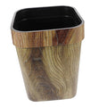 Retro Creative Rubbish Bin Large Square Solid Wood Imitation Trash Can for Home Living Bedroom Hotel Thickened PP Material Indoor Wastebasket