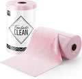 Fantasticlean Microfiber Cleaning Cloth Roll 16 x 12- 50 Sheets Reusable Tear Away Microfiber Towels Ultra Absorbent Dish Rags for Car Home or Office (Pink Ripple)