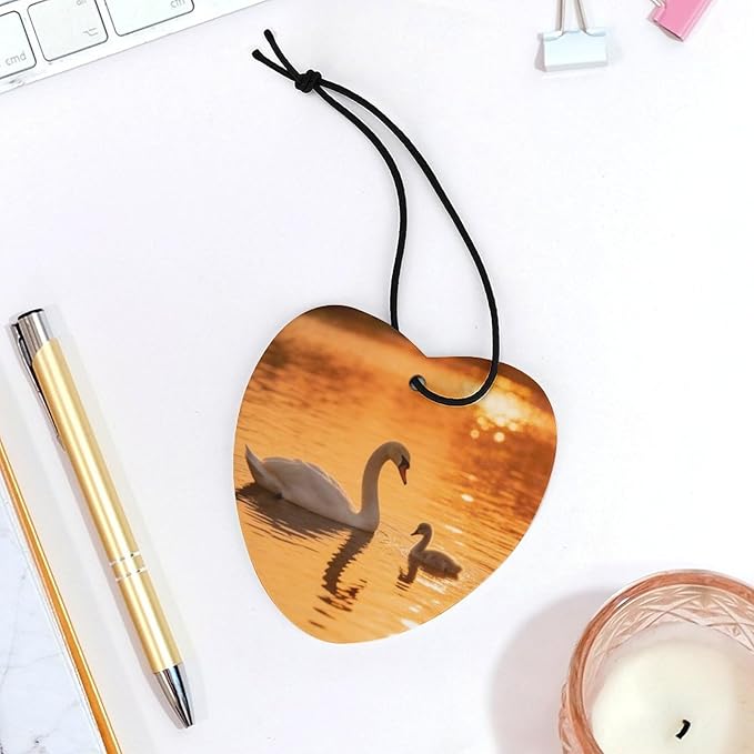5PCS Car Air Freshener Hanging Personalized Double Sided Swan Cygnets Car Fresheners Long Lasting New Cars Scents Cute Automotive Freshies for Closets Drawers (tea)