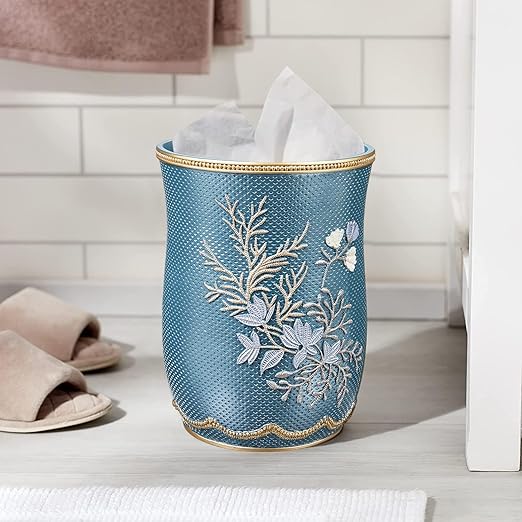 Zahari Home Decorative Trash Can for Bathroom Office &amp Bedroom - 2.1 Gallons Stylish &amp Small Trash Can for Dorms Desktop &amp Restroom - Chic Waste Basket for Compact Spaces Capri