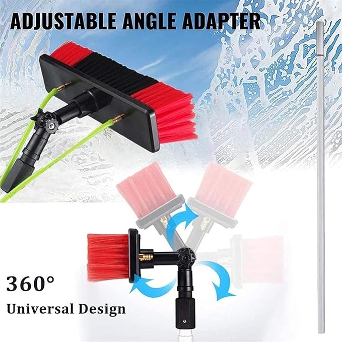 Window Cleaning Pole Water Fed Telescopic Brush Extendable Cleaner Conservatory Roof Cleaning Tools for Photovoltaic Panel Cleaning Trucks Windows Brush Head (Color : 8m/26.24ft Size : 30Cm