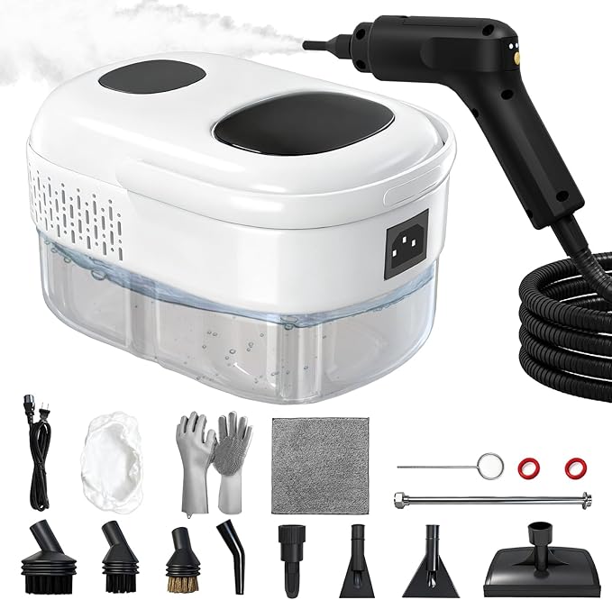 Steam Cleaner2500W High-Pressure Steamer for Cleaning 15s Fast Heat-Up&amp1.4L Large Tank3-Level Adjustable Handle with 14 AccessoriesPortable Steam Cleaner for HomeCarFurnitureBathroom
