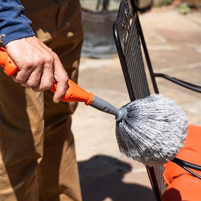 Cobweb Ceiling Fan Powered Duster Interior &amp Exterior | Adjustable Arm | for Hand use and Extention Pole use | Removable Cleanable Head | EZ Smart Power Duster (Extension Pole Sold Separately)…