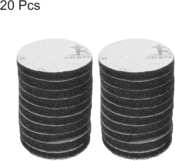 HARFINGTON 20pcs Scrubber Scouring Pads 800 Grits 4 Inch Drill Power Brush Hoop and Loop Surface Conditioning Disc Drill Scuffing Disc Scrub Pads for Home Kitchen Cleaning Grey